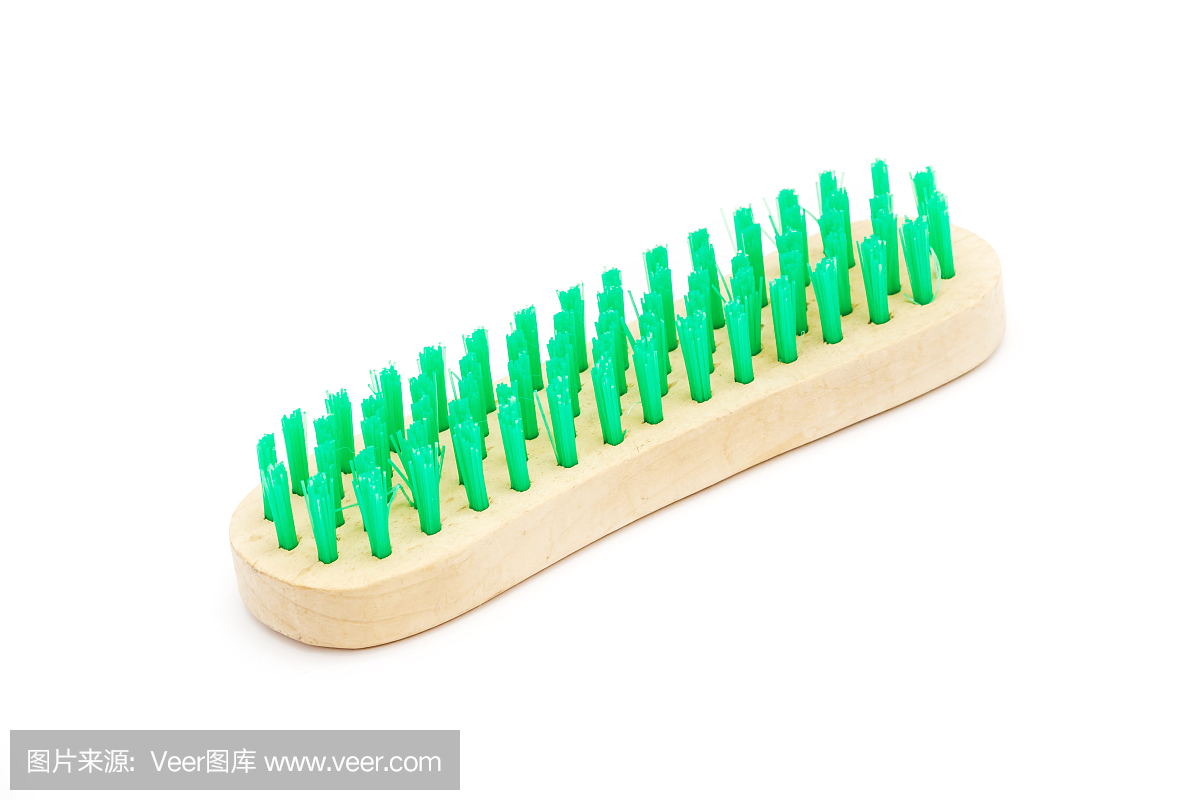 衣物清洗刷隔离在白色背景上